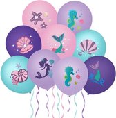 Ballonnen - Zeemeermin - 9 Stuks - Verjaardag - Versiering - Kinderen - Knoopballonnen - Decoratie - Mermaid - Sealife - Diverse Kleuren - Ballonnenset - Party