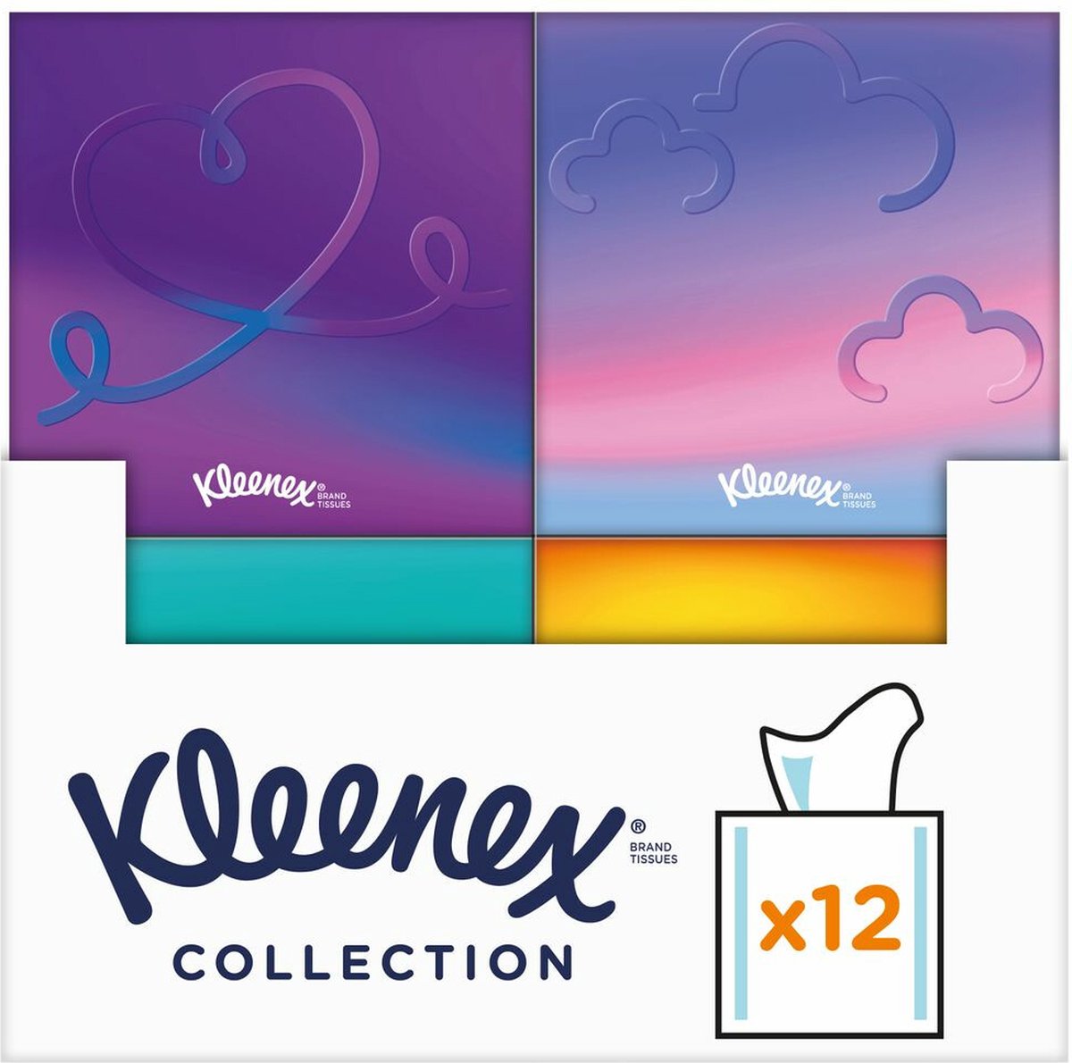 MOUCHOIR BOITE CUBIQUE KLEENEX 2PLIS BLANC 90FTS CX12