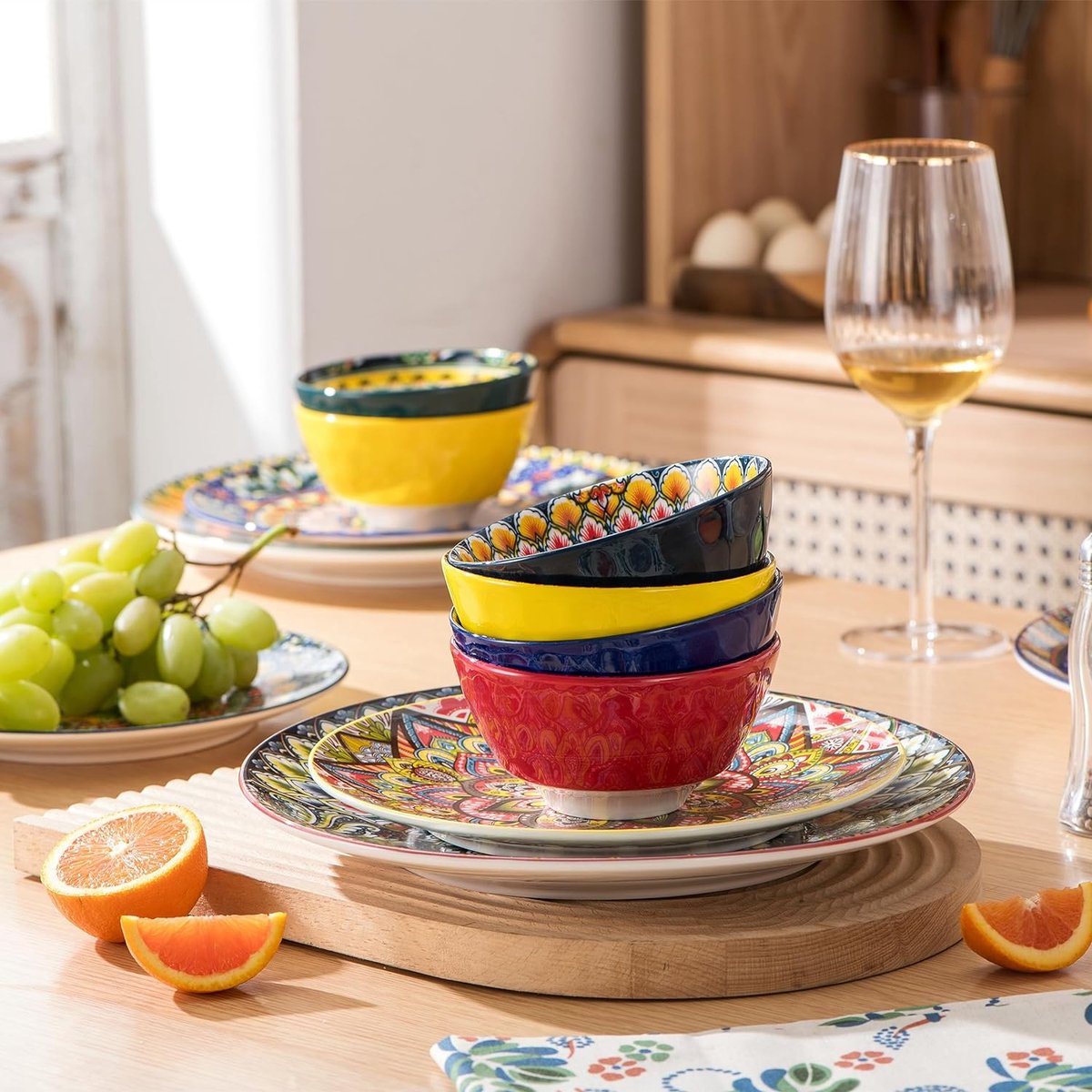 Cerkik Lot De 6 Bols à Dessert En Céramique – Bol à Glace En Porcelaine De 325 Ml – Petit Bol à Céréales De 12 Cm Pour Salade, Fruits, Ramen – Passe