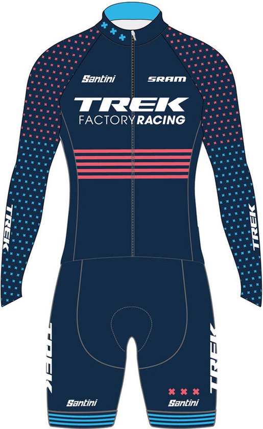 Santini Trek Factory Racing Snelpak Heren - - Cyclocross Skinsuit Nautica Blue - L