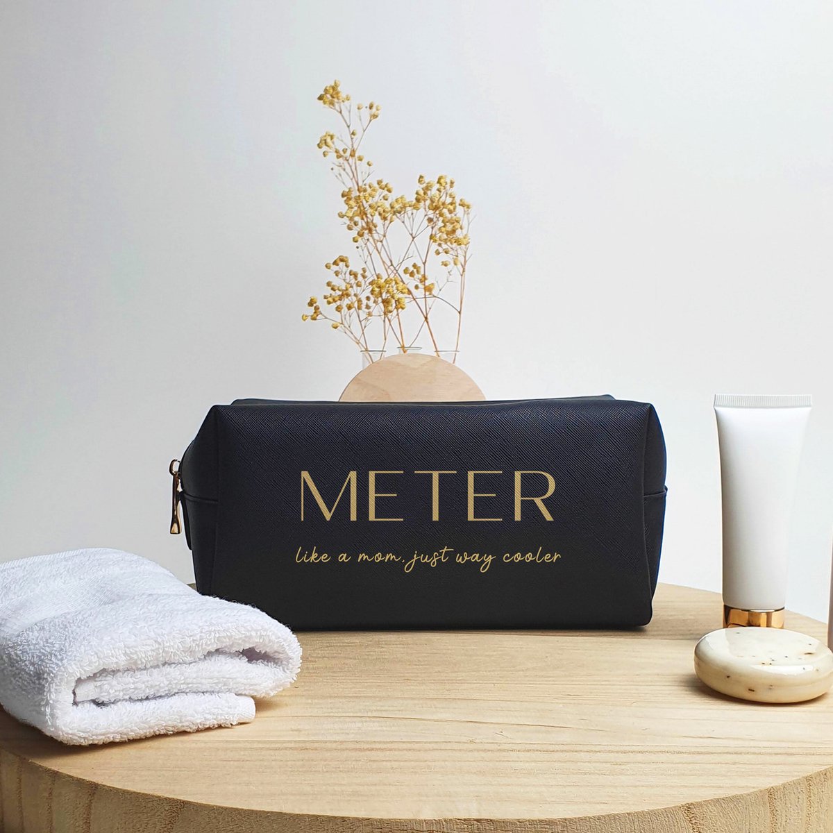 Toiletzak - Like a mom - Zwart - Cadeau meter - Toilettas - Cadeau - Meter vragen