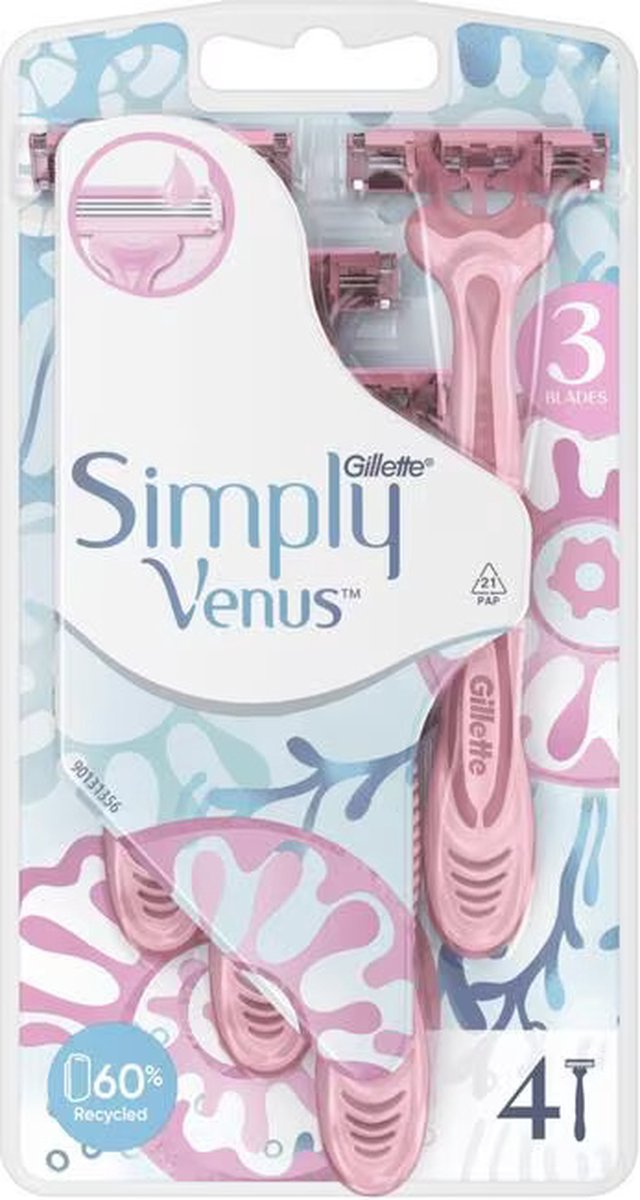 x6 Gillette Venus Simply 3 Wegwerpmesjes 4 Stuks