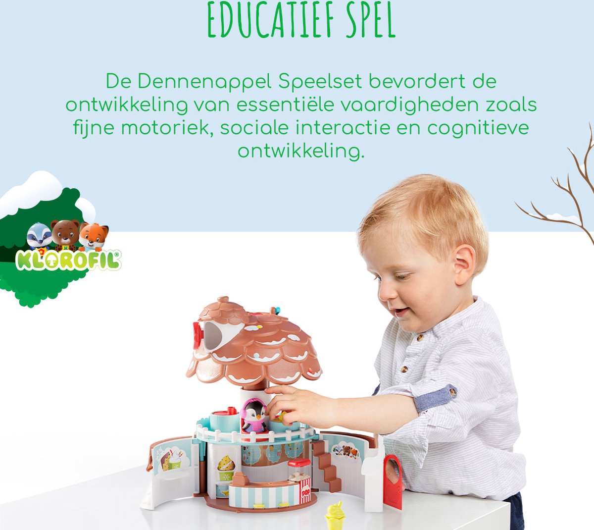 Klorofil de Dennenappel Speelset - Snoepwinkel - Poppenhuis - Interactief Kinderspeelgoed - Met figuur uit de familie van Pinguïns - Vanaf 18 maanden - 5-Delig — afbeelding 3