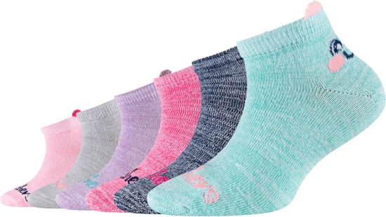 Skechers 6PPK Girls Casual Super Soft Sneaker Socks SK43075-6064, voor meisje, Veelkleurig, Sokken, maat: 27-30