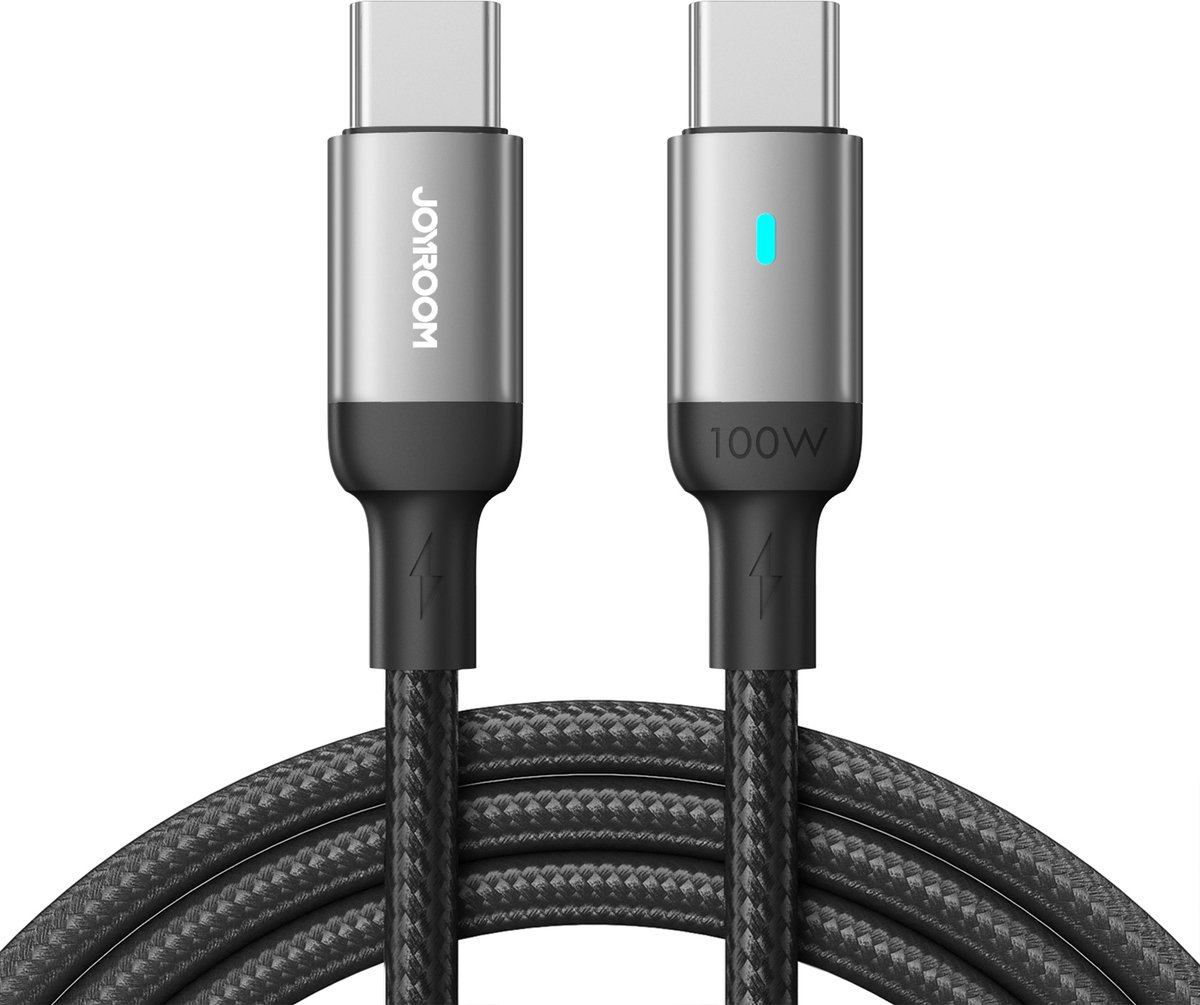 Joyroom - USB C naar USB C Kabel - 1.2 Meter - Snellader 100W PD - Zwart