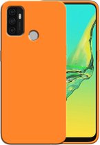 Smartphonica Siliconen hoesje voor OPPO A53 2020 case met zachte binnenkant - Oranje / Back Cover geschikt voor Oppo A53 2020