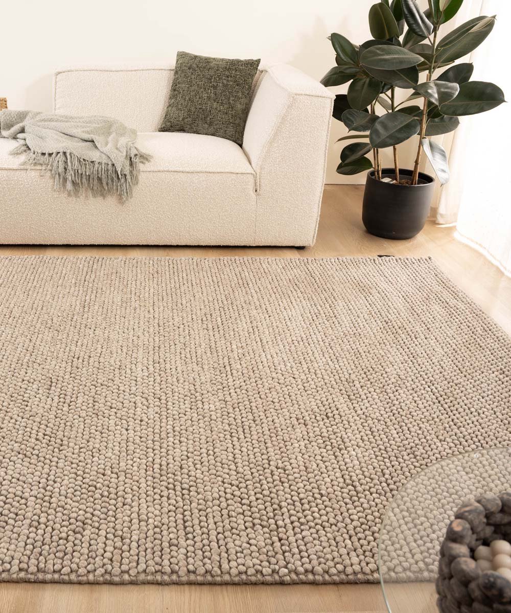 Wollen vloerkleed - Fjell zandkleur 160x240