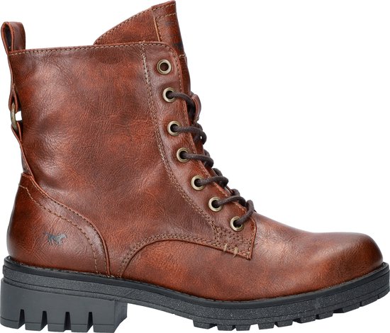 Mustang dames veterboot - Cognac - Maat 36