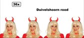 36x Diadeem duivels hoorntjes rood - Halloween griezel horror creepy festival duivel hoorn carnaval feest optocht