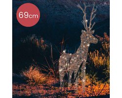 LED cerf en osier fixe H69cm