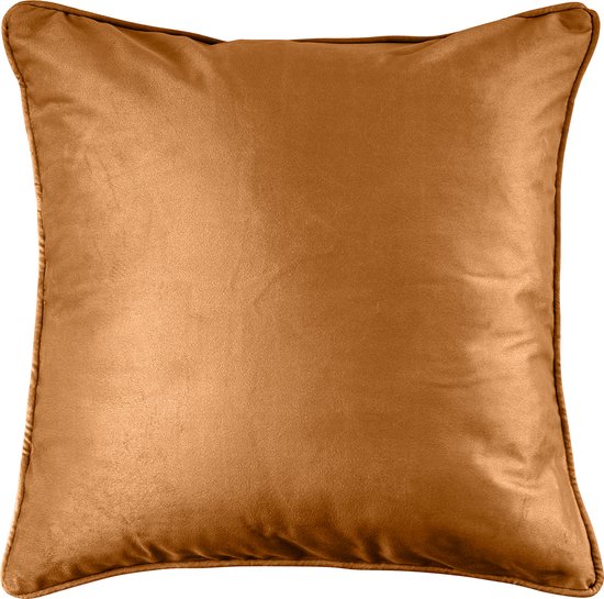 Mistral Home - Sierkussen fluweel - 45x45 cm - met rits en binnenkussen - Caramel