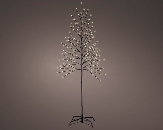 Arbre lumineux de Noël métal 90 cm 210 LED blanc chaud et froid extérieur