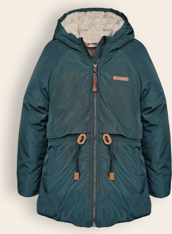 Wulide Donsjas voor meisjes, winterjas, donsjas met capuchon, beige, 146