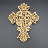 Croix Mandala en couches 3D durable faite à la main Klein Or