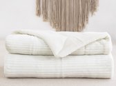 Luxe Fleece deken - Plaid 150x200cm - Triple Layer - Dubbelzijdig Effen Wit