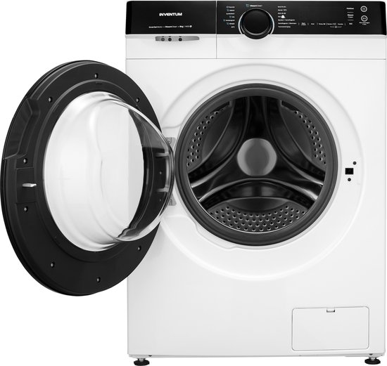 Inventum VWM8010W - Wasmachine - 8kg - 14 programma's - 1400 toeren - Energieklasse A-10% - Steam Clean - Stil: 72 dB - Wit/Zwart