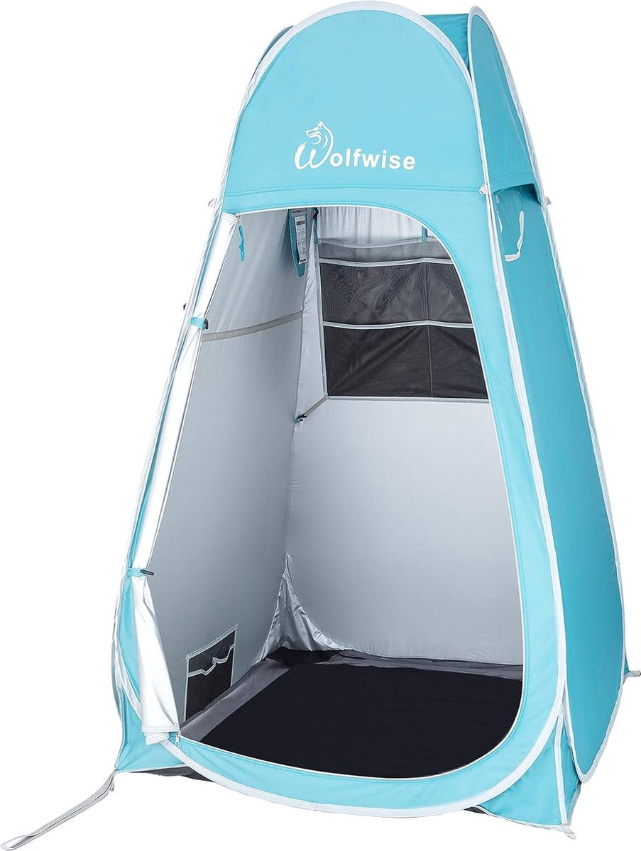 toilet tent, camping, shower tent, mobile outdoor, privacy, toilet, tent, storage tent, portable (turquoise)