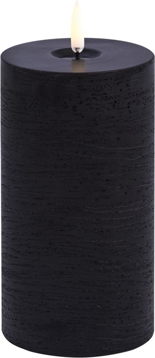 Uyuni Led kaars - Uyuni led-kaars Melted 7,8 x 15cm forest black Zwart