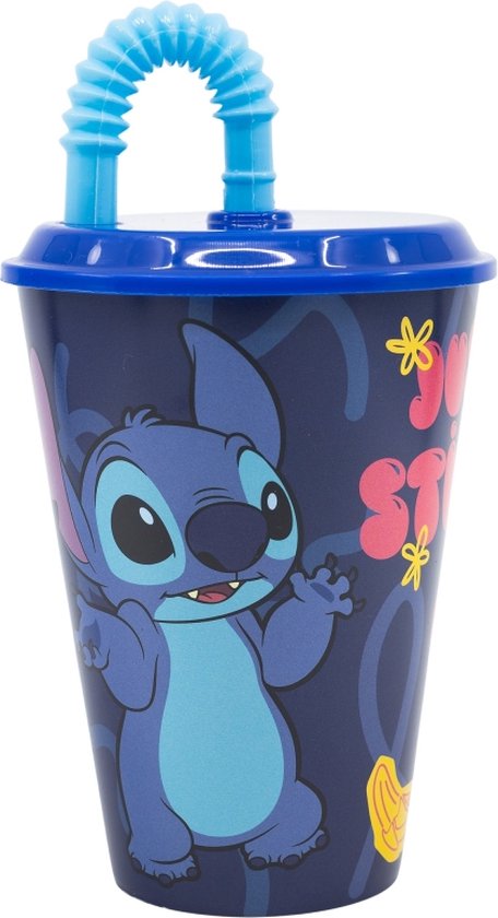 Lilo & Stitch Gobelet avec Paille - Tasse Cinéma - 430 ml. Disney