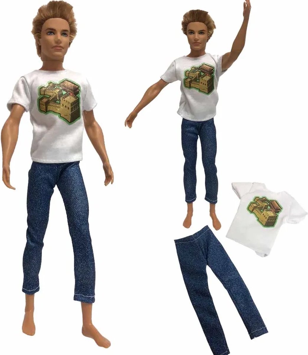Isa's Friends® Poppenkleertjes - 5 Outfits voor Mannen poppen - Geschikt voor o.a Barbie - Setje 'Sem' — afbeelding 6