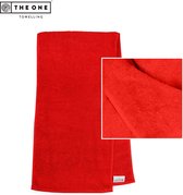 The One Towelling Sporthanddoek - Fitness handdoek - 100% Gekamd katoen - 450 gr/m² - 30 x 130 cm - Rood