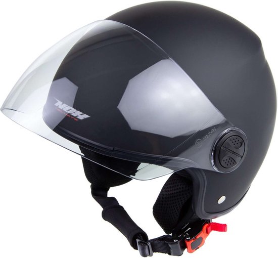 Helm - Jethelm - Mat zwart - Goedkope - Scooter helm - Motor helm - Brommer  helm -... | bol