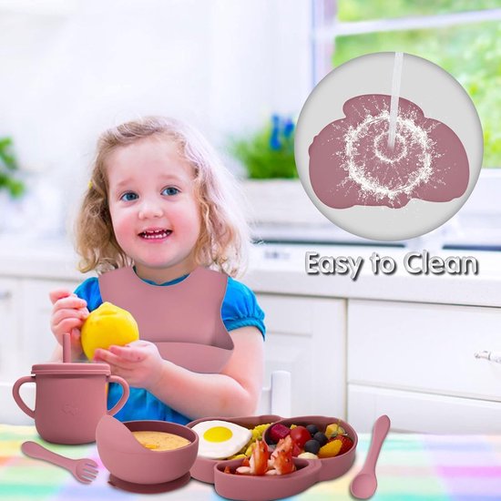 Assiette bébé Vaisselle pour enfant avec ventouse Assiette enfant Bol  Bavoir Kom... | bol.com