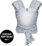 ByKay Stretchy Wrap Deluxe Ergonomische Draagdoek - Rekbare Draagdoek voor Newborn tm 18kg - 100% Organisch Katoen - Buik- en Heupdragend - Grijs Melee - Maat L