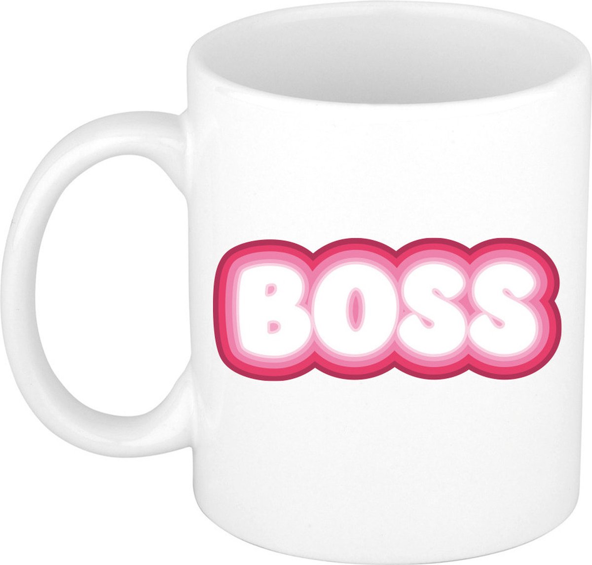 Bellatio Decorations Cadeau mok voor baas - roze - grappig - keramiek - 300 ml - boss