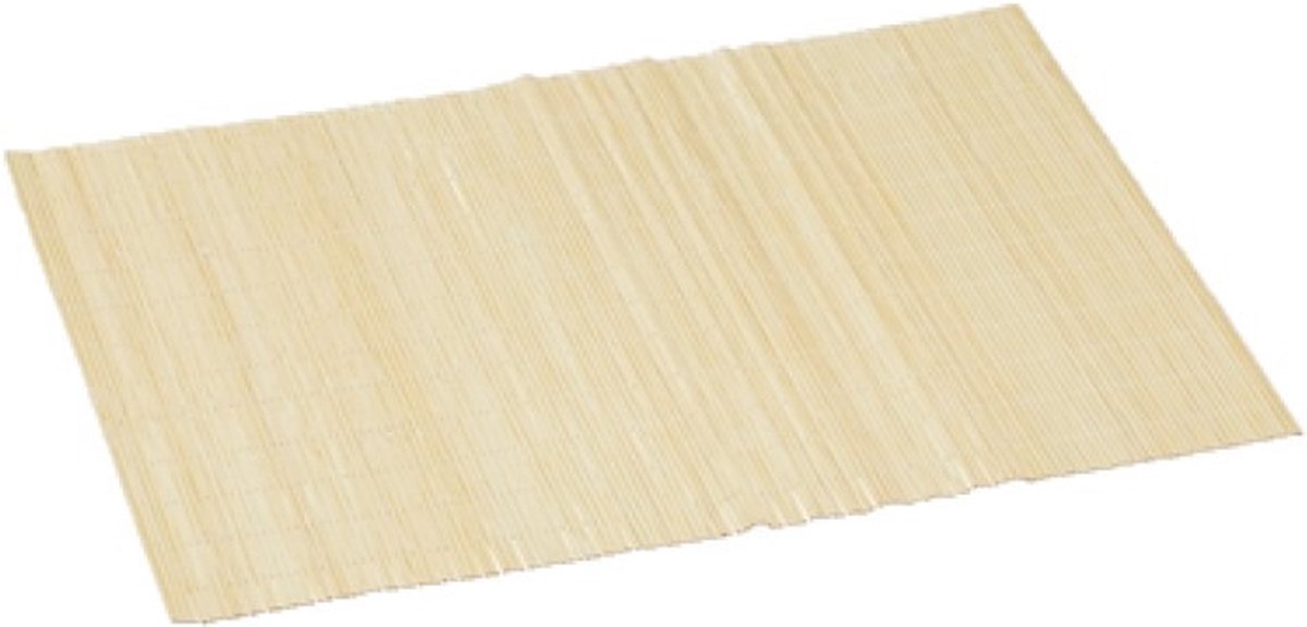 Cepewa Rechthoekige placemat - bamboe - beige - 30 x 45 cm - tafeldecoratie - onderleggers
