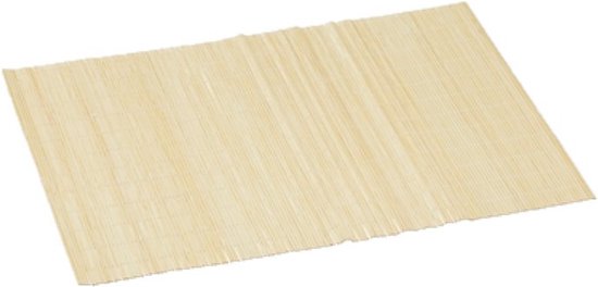 Rechthoekige bamboe placemat beige 30 x 45 cm - Placemats/onderleggers - Tafeldecoratie