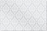 Set van 1x stuks rechthoekige placemats met witte barok print 43,5 x 28,5 cm - Vintage tafel onderleggers