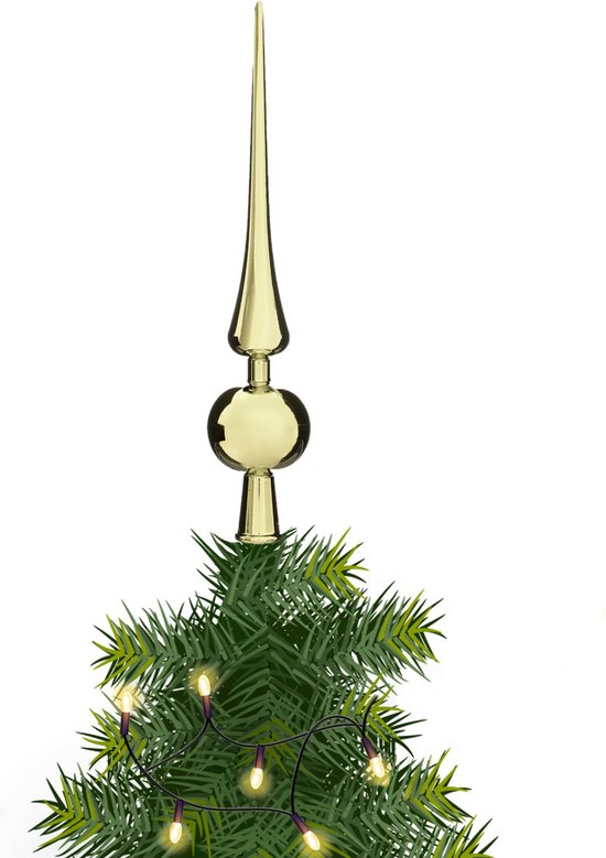 Atmosphera kerstboom piek - goud - kunststof - 28 cm