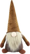 Countryfield pluche knuffel gnome/dwerg - decoratie pop -38 cm - bruin