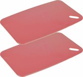 Excellent Houseware Snijplank - 2x - rood - Kunststof - 35 x 24 cm - voor keuken/voedsel
