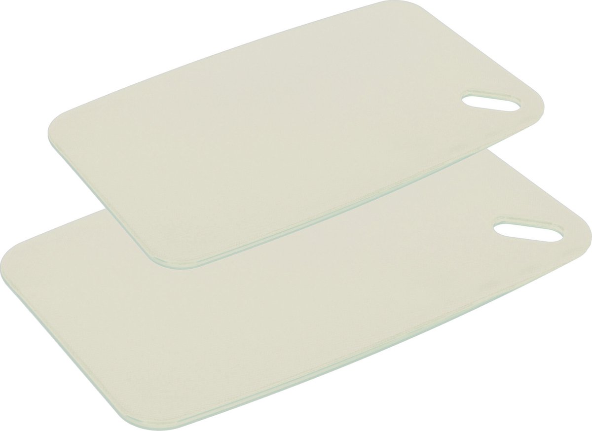 Excellent houseware Snijplanken - set van 2 - kunststof - creme wit - 30/35 cm