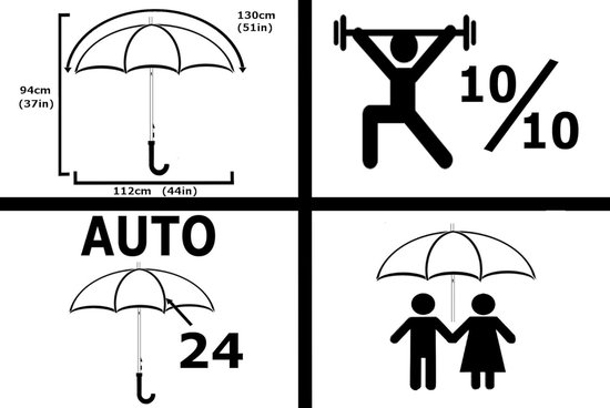 Parapluie À Double Couches Coupe vent Automatique Et Solide - Temu