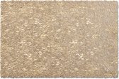 1x Rechthoekige gevlochten placemats glanzend goud 30 x 45 cm - Tafeldecoratie - Borden onderleggers van kunststof