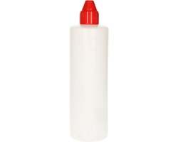 Plasticforte Doseerfles/sausfles - kunststof - transparant - met schenktuit - 500 ml - 22 cm