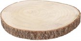 Chaks Kaarsenplateau boomschijf met schors - hout - D34 x H4 cm - rond - Onderborden