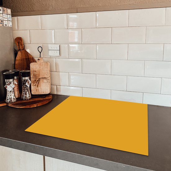KitchenYeah® Inductie beschermer 60x52 cm - Okergeel - Herfst - Interieur - Kookplaataccessoires - Afdekplaat voor kookplaat - Inductiebeschermer - Inductiemat - Inductieplaat mat