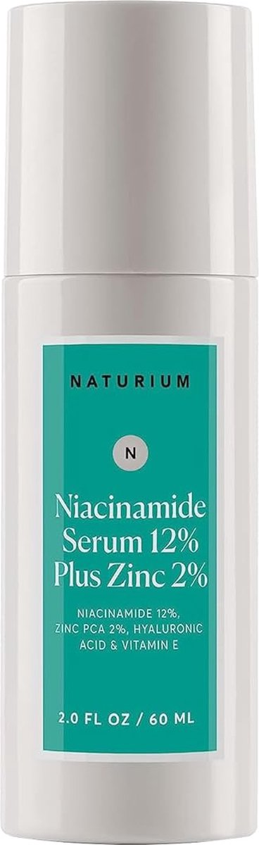 Naturium Niacinamide Face Serum 12% Plus Zinc 2% - Vitamine E - Hyaluronic Acid - Donkere vlekken en poriën - Hyperpigmentatie - Littekens - Acne - 60ml
