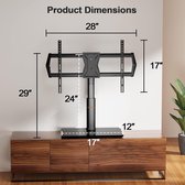 TV-standaard, draaibaar voor 37-65/70 inch platte en gebogen televisies tot 45 kg, in hoogte verstelbaar en stabiel, universele televisiestandaard met max VESA 600 x 400 mm