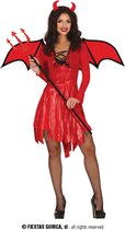 Guirca - Duivel Kostuum - Devil Of Lust - Vrouw - Rood - Maat 38-40 - Halloween - Verkleedkleding
