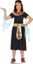 Guirca - Egypte Kostuum - Loop Als Een Egyptische Koningin - Meisje - Zwart - 7 - 9 jaar - Carnavalskleding - Verkleedkleding