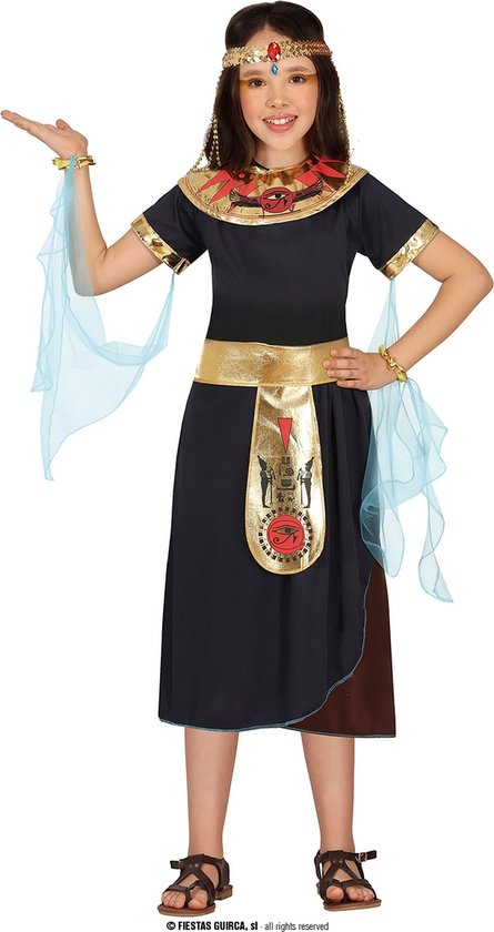 Guirca - Costume Egypte - Loop comme une reine égyptienne - Fille - Zwart - 7 - 9 ans - Déguisements - Déguisements