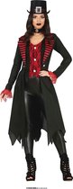 Guirca - Gotisch Kostuum - Gotische Vampier Valentina - Vrouw - Rood, Zwart - Maat 38-40 - Halloween - Verkleedkleding