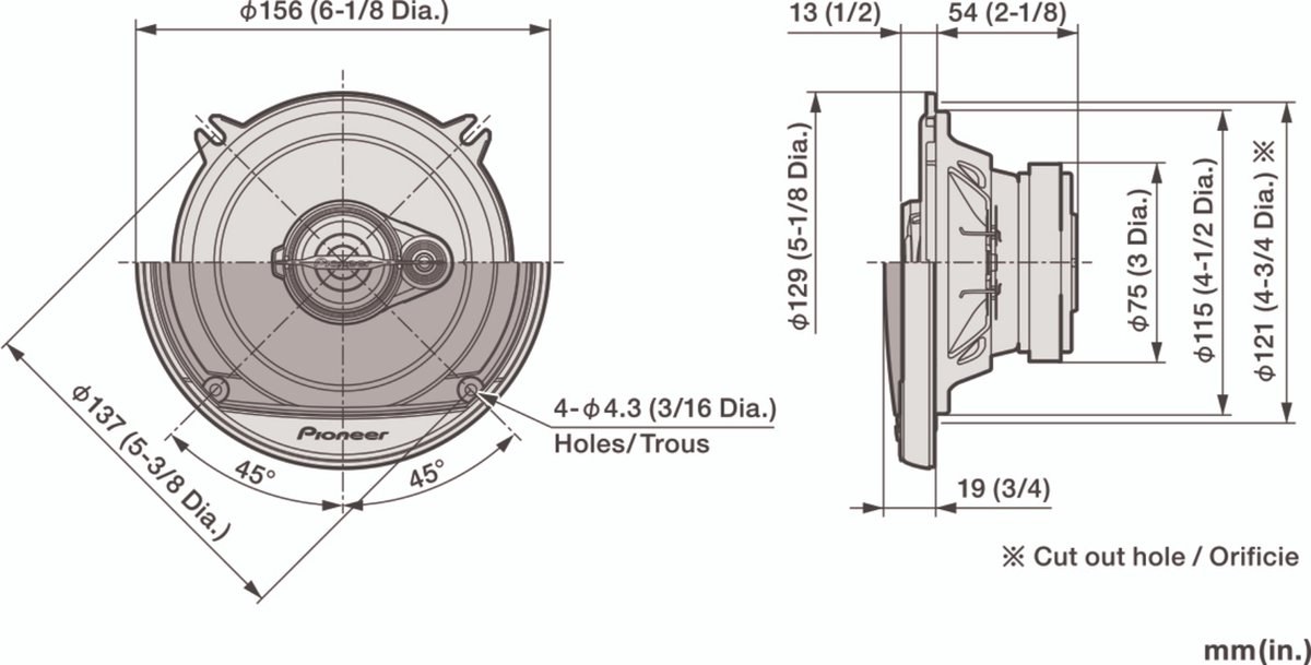Pioneer TS-A1371F - Autospeakers - 13 cm (5"inch) - 3-wegs coaxiaal - 300 W – foto 5