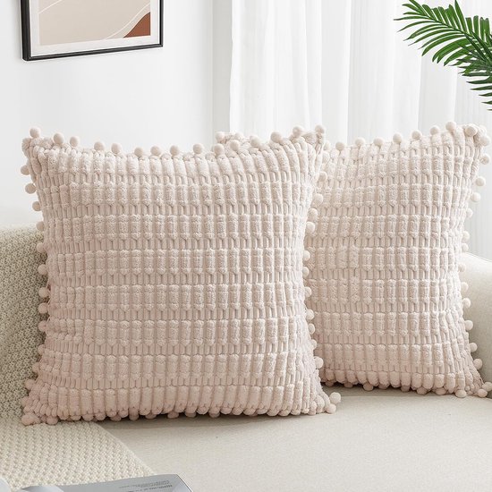 Topfinel Kussensloop 40 x 40 cm, roze, set van 2, corduroy, gestreept patroon, kussensloop, sierkussen, bankkussen, sierkussensloop, decoratie, woonkamer Topfinel Kussensloop 40 x 40 cm, roze, set van 2, corduroy, gestreept patroon, kussensloop, sierkussen, bankkussen, sierkussensloop, decoratie, woonkamer