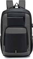 Easyjet reisrugzak 45 x 36 x 20 cm handbagage rugzak Oxford uitbreidbare laptoprugzak 17 inch met laptopvak en USB-oplaadpoort voor mannen en vrouwen, 45 x 36 x 20 cm, grijs